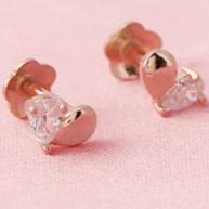 Mini Heart Studs in 92.5 Silver