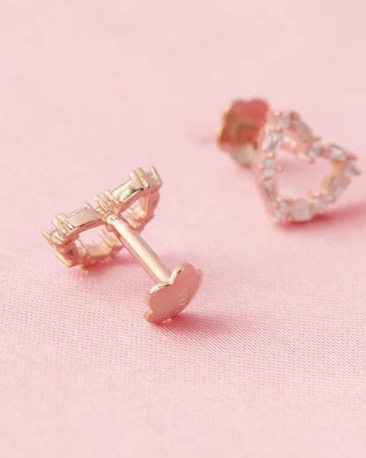 Heart Studs in 92.5 Silver