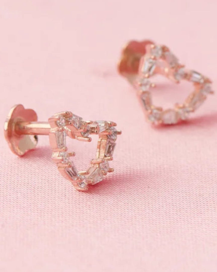 Heart Studs in 92.5 Silver