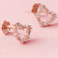 Heart Studs in 92.5 Silver