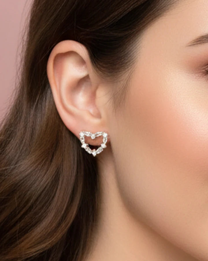 Heart Studs in 92.5 Silver