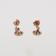 Multi-color Studs in 92.5 Silver