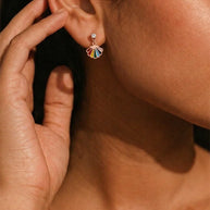 Multi-color Studs in 92.5 Silver
