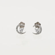 Moonlit Heart Studs in 92.5 Silver