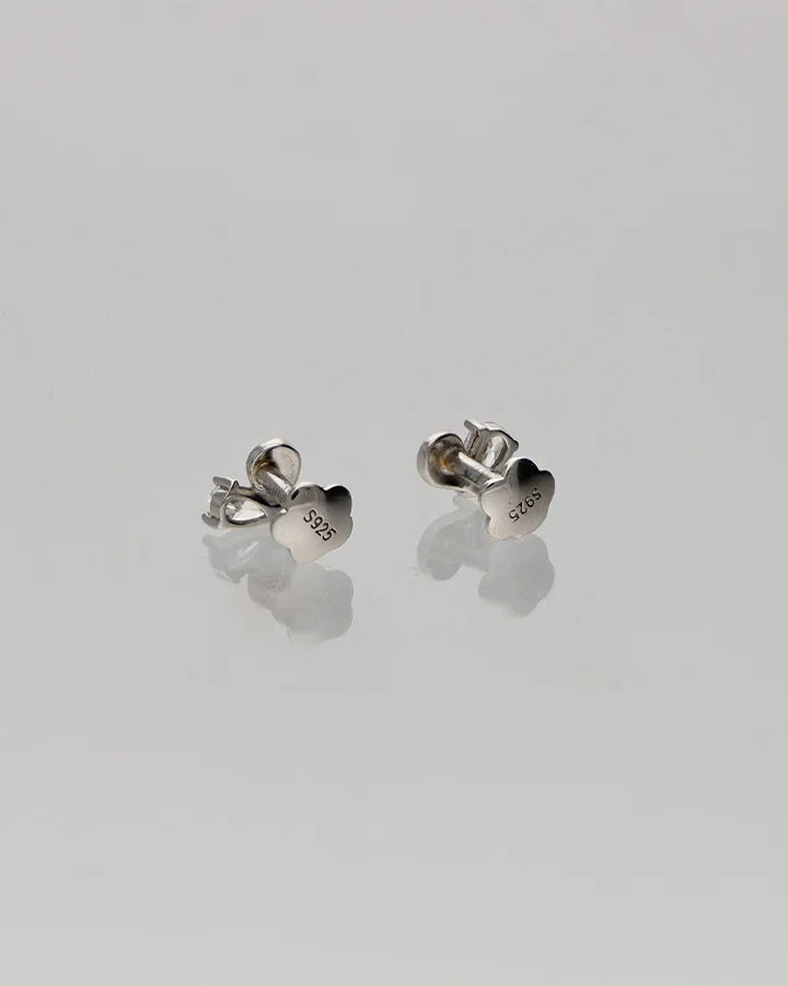 Half Heart Studs in 92.5 Silver