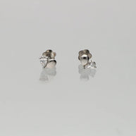 Half Heart Studs in 92.5 Silver