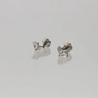 Half Heart Studs in 92.5 Silver