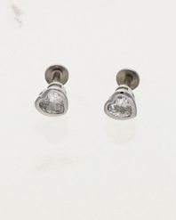 Pure Heart Rhodium Studs