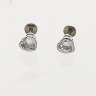 Pure Heart Rhodium Studs