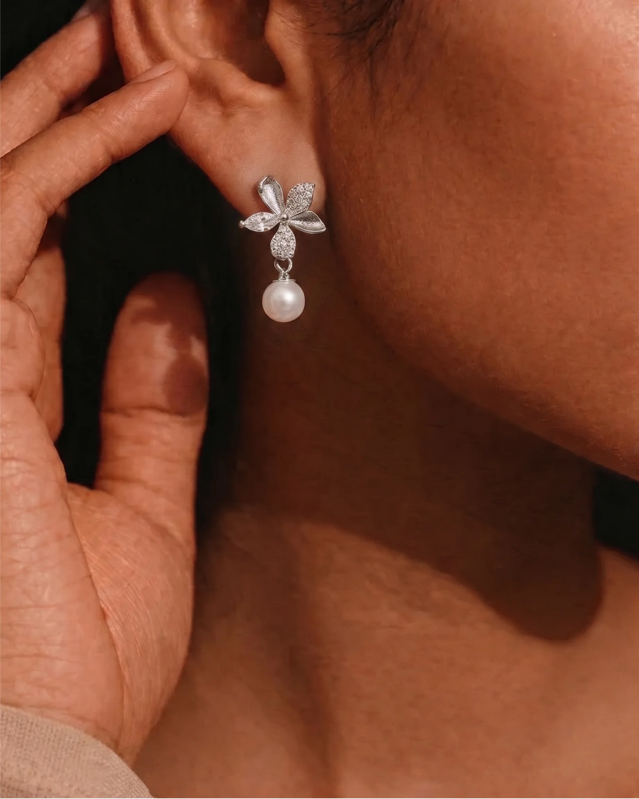 Royal Pearl Studs in 92.5 Silver