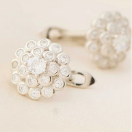 Floral J Studs in 92.5 Silver