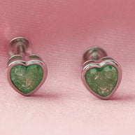 Olive Studs in 92.5 Silver