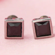 Onyx Studs in 92.5 Silver