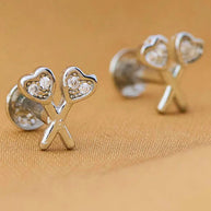 Heart Lollipop Studs in 92.5 Silver