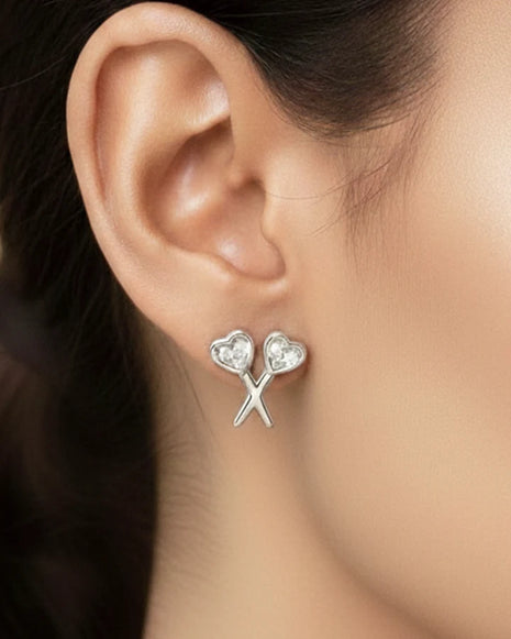 Heart Lollipop Studs in 92.5 Silver