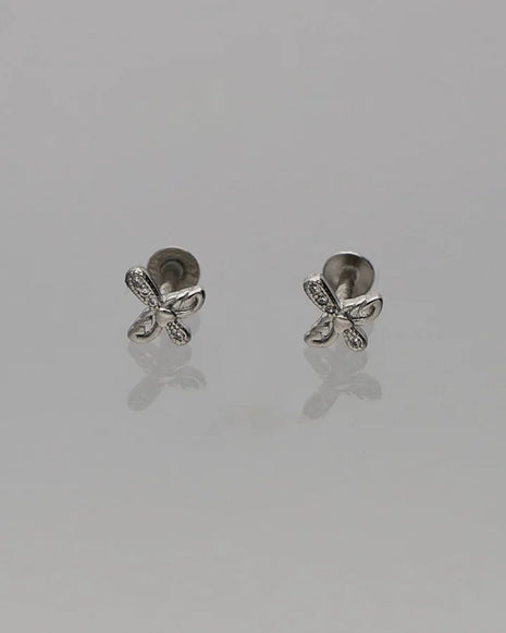 Cross Studs in 92.5 Silver