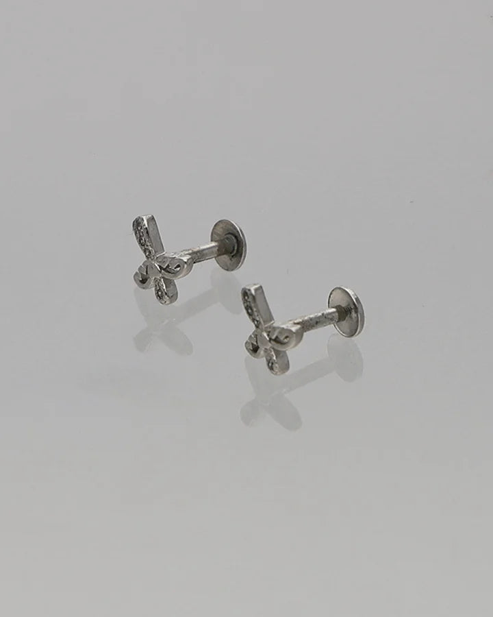 Cross Studs in 92.5 Silver