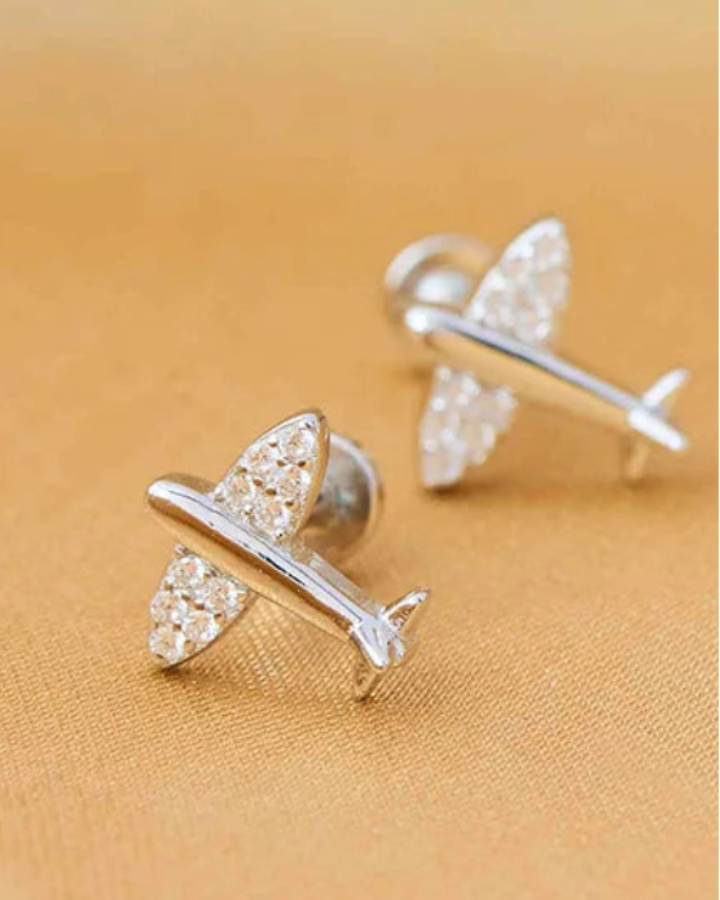 Airplane Studs in 92.5 Silver
