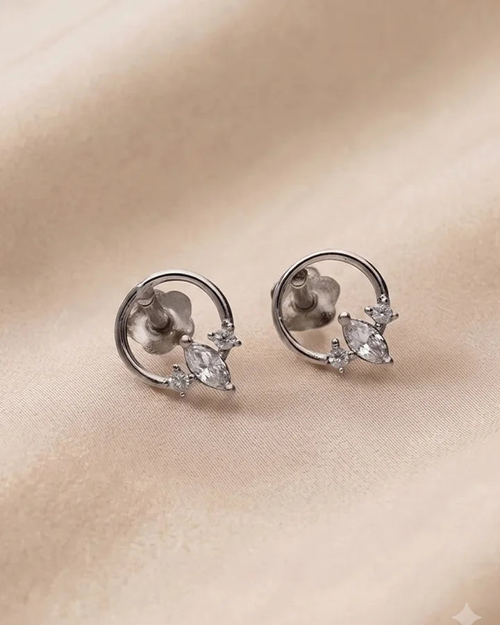Bloom Rhodium Studs in 92.5 Silver