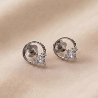 Bloom Rhodium Studs in 92.5 Silver