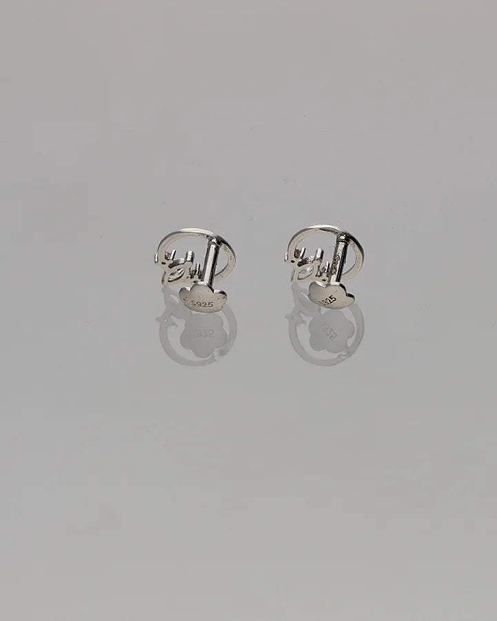 Bloom Rhodium Studs in 92.5 Silver