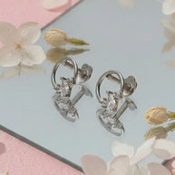 Bloom Rhodium Studs in 92.5 Silver