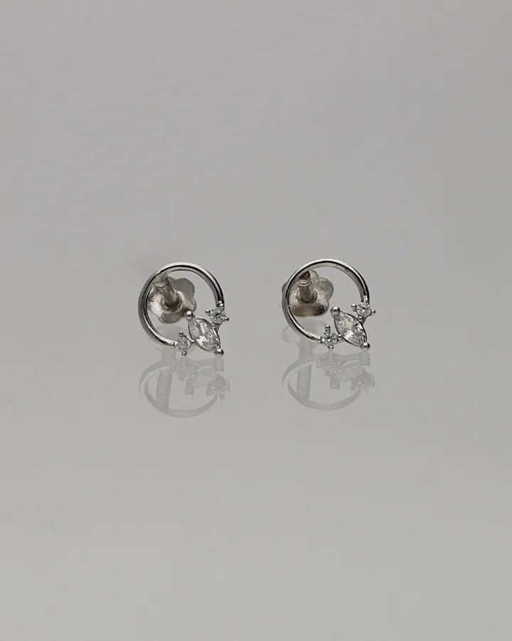 Bloom Rhodium Studs in 92.5 Silver