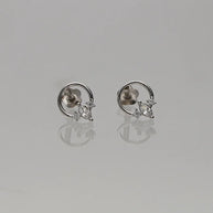 Bloom Rhodium Studs in 92.5 Silver