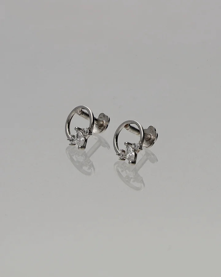 Bloom Rhodium Studs in 92.5 Silver