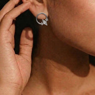 Bloom Rhodium Studs in 92.5 Silver