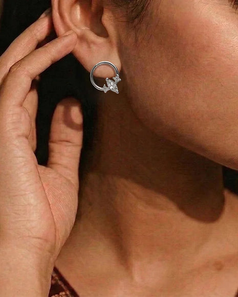 Bloom Rhodium Studs in 92.5 Silver