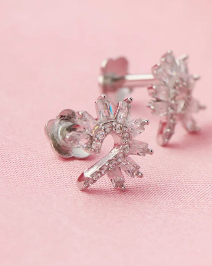 Floral Studs in 92.5 Silver