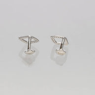 Square Rhodium Studs in 92.5 Silver
