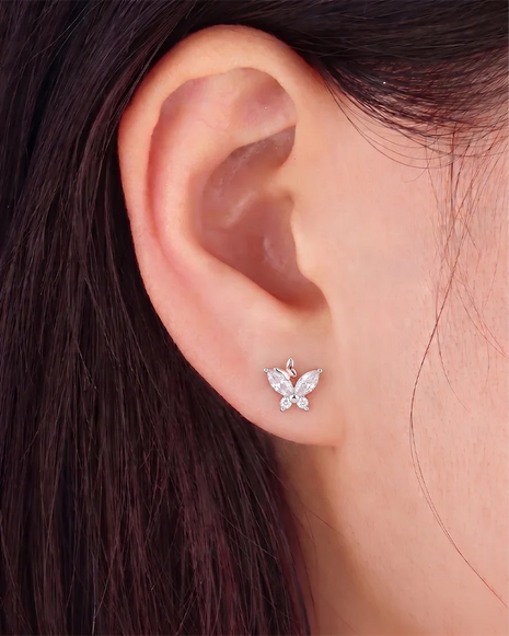 Butterfly Studs in 92.5 Silver