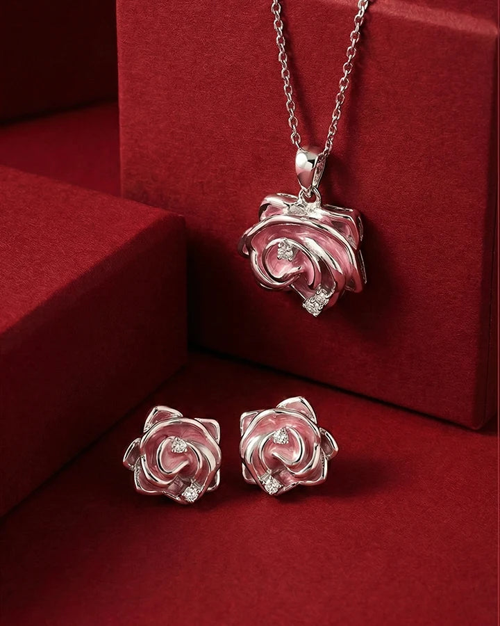 Rose Bloom Set in 92.5 Silver