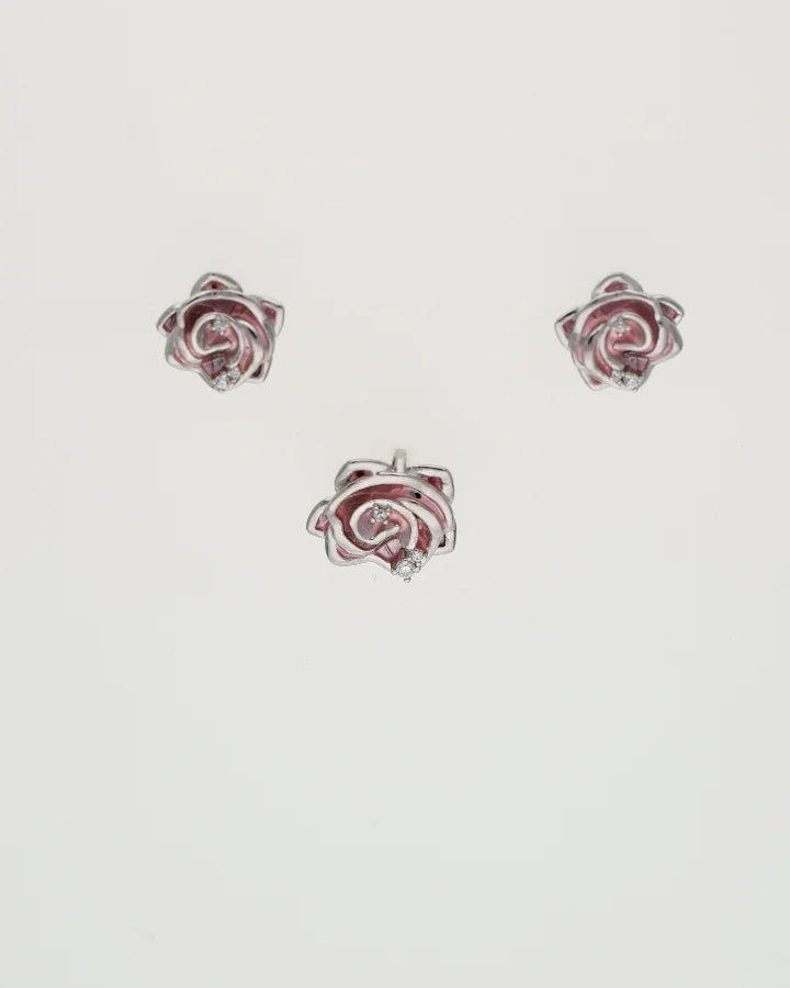 Rose Bloom Set in 92.5 Silver