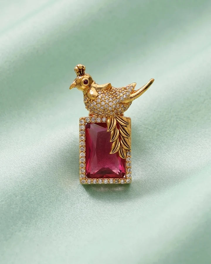Ruby Parrot Dollar in 92.5 Silver