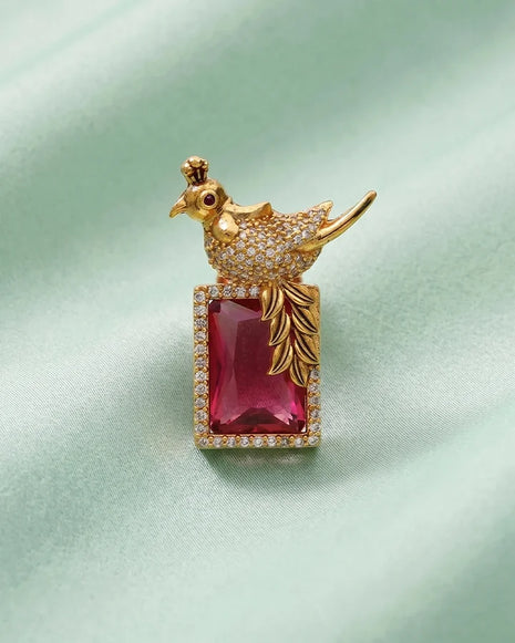 Ruby Parrot Dollar in 92.5 Silver