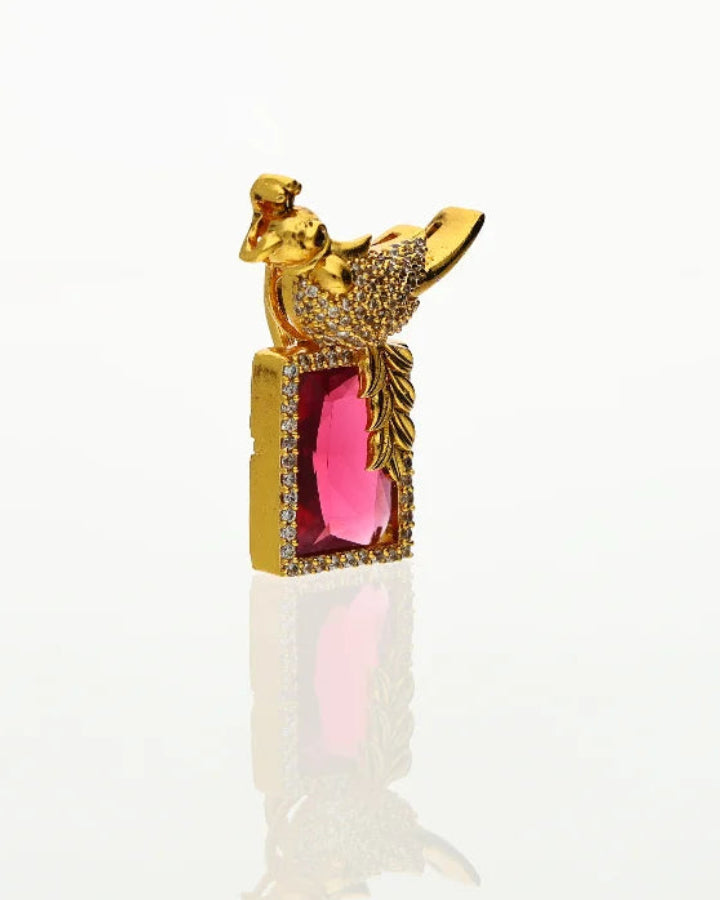 Ruby Parrot Dollar in 92.5 Silver