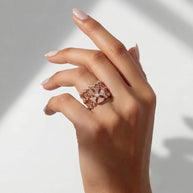 Petal Spin Kada Ring in 92.5 Silver