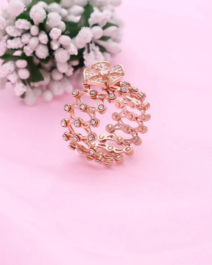 Petal Spin Kada Ring in 92.5 Silver