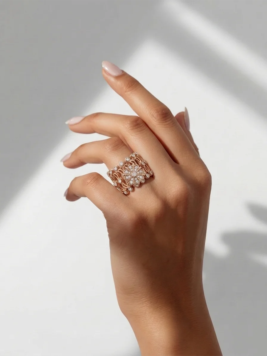 Floret Kada Ring in 92.5 Silver