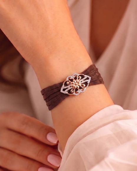 Amber Rose Cuff in 92.5 Silver