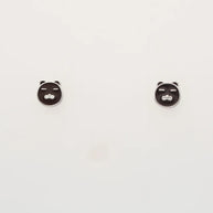 Rhodium Enamel Brown Teddy Bear Pendant Set in 92.5 Silver