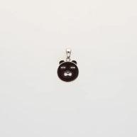 Rhodium Enamel Brown Teddy Bear Pendant Set in 92.5 Silver