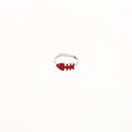 Red Fish Adjustable Ring in 92.5 Silver