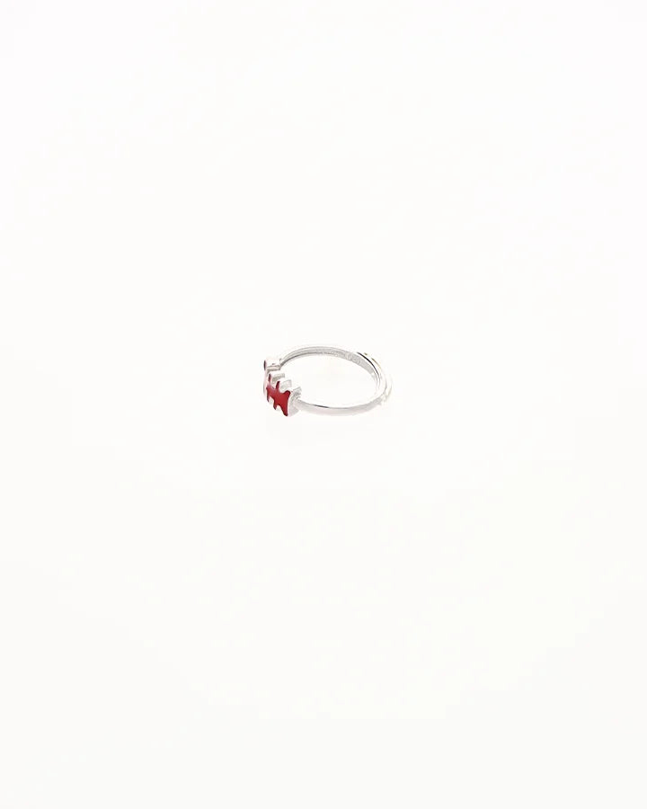 Red Fish Adjustable Ring in 92.5 Silver