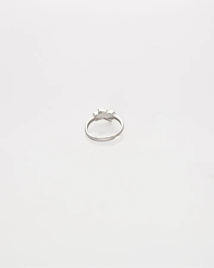 White Astronaut Adjustable Ring in 92.5 Silver