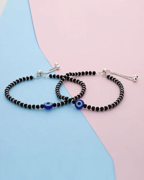 Beaded Payal in 92.5 Silver