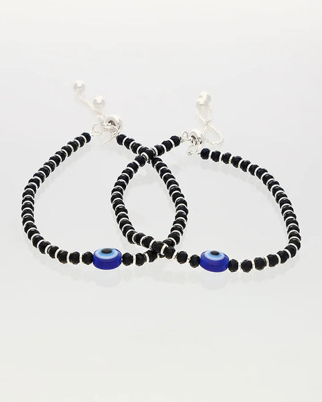 Beaded Payal in 92.5 Silver